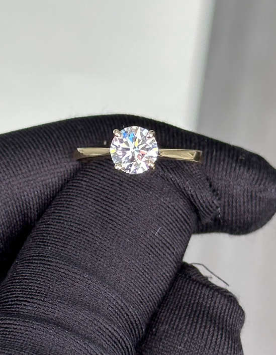 1.25 Carat Round Lab Diamond in 14K YG Ring