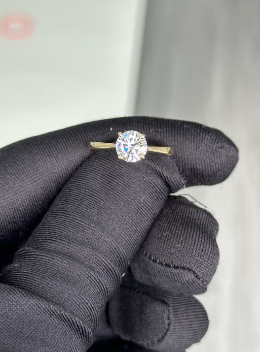1.25 Carat Round Lab Diamond in 14K YG Ring