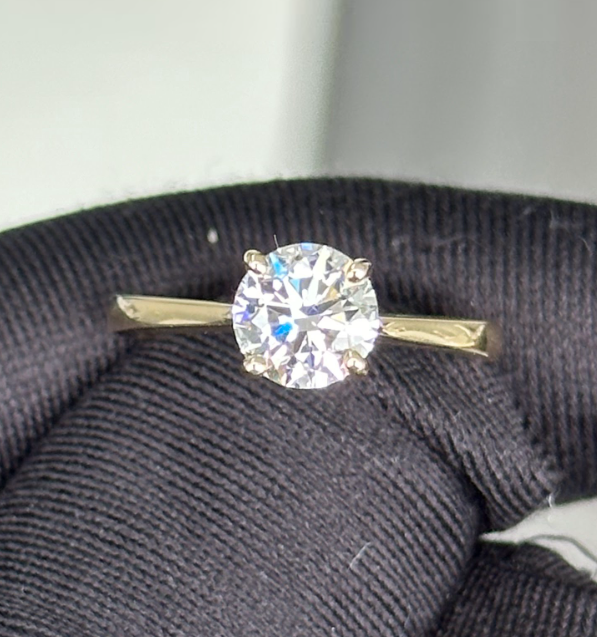 1.25 Carat Round Lab Diamond in 14K YG Ring
