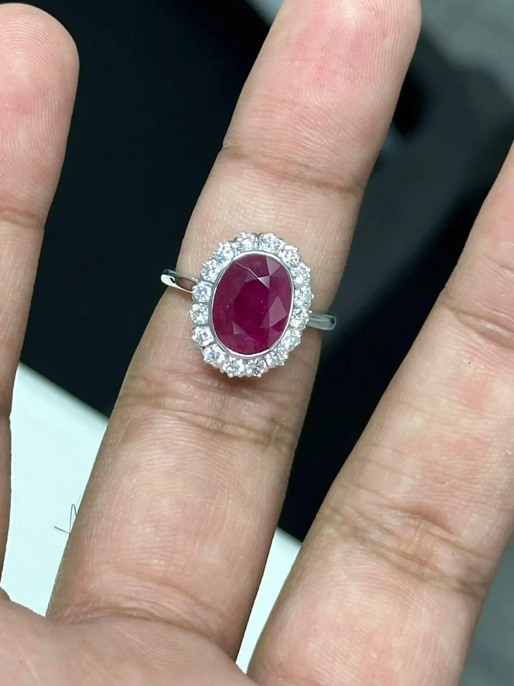 4.30 Carat Ruby Ring in 18K White Gold
