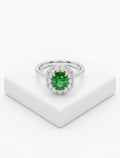 2.45 Carat Tsavorite Ring in 14K White Gold