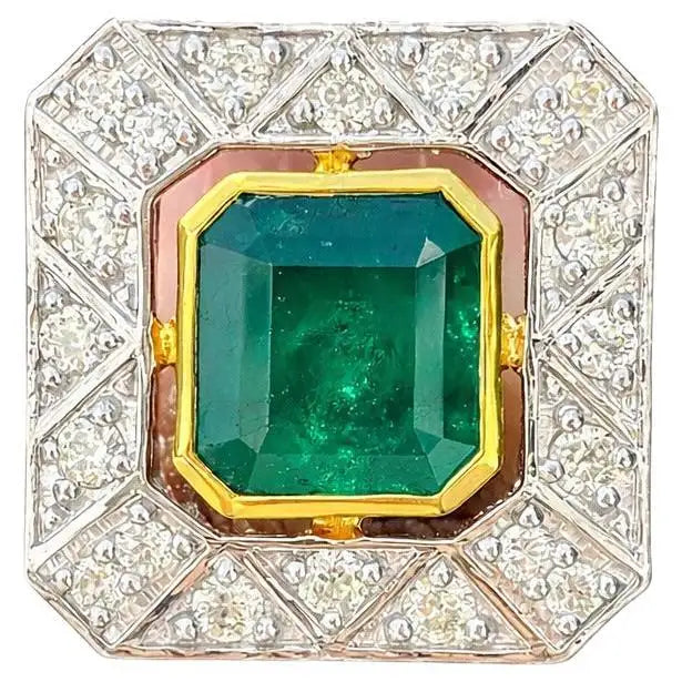 5.22 Carat Emerald Ring in 18K White Gold