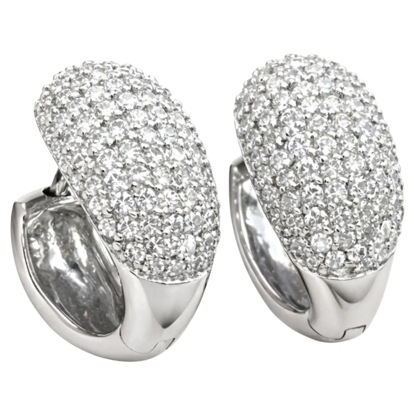 Natural 1.59 Carat Diamond Earrings in 18K White Gold