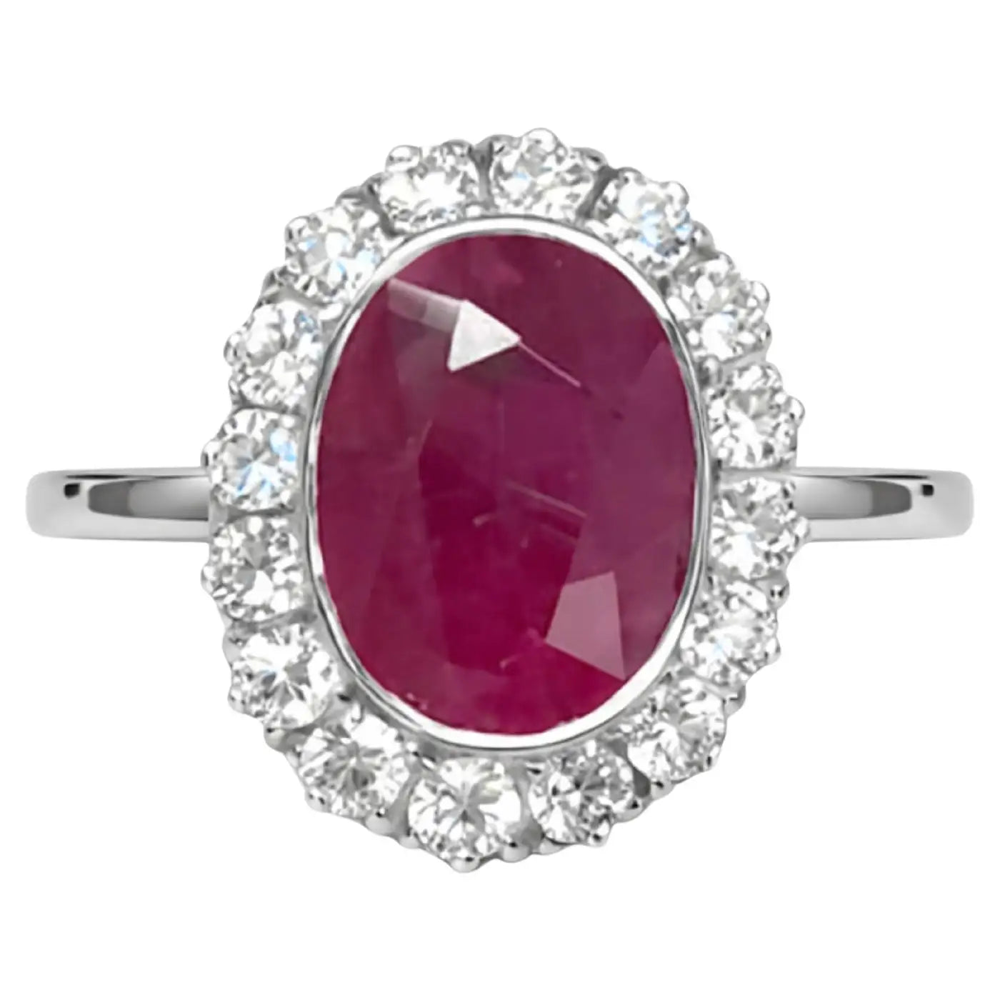 4.30 Carat Ruby Ring in 18K White Gold