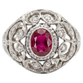 1.20 Carat Ruby Ring in 18K White Gold