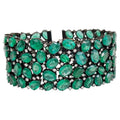 115.21 Carat Zambian Emerald Studded with Diamonds Bracelet in 18K White Gold