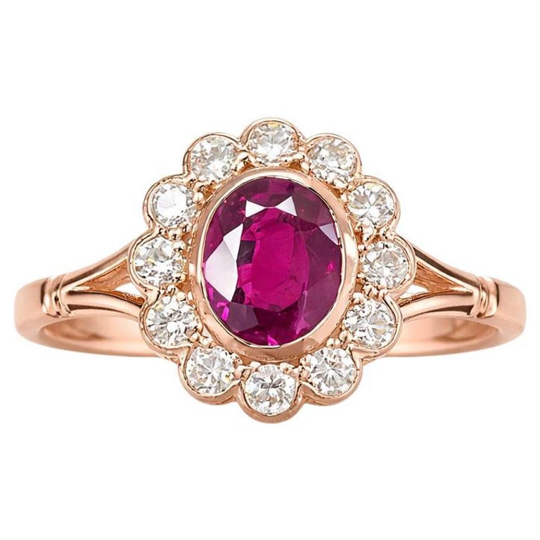 1.59 Carat Ruby 14K Pink Gold Ring