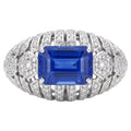 3.54 Carat Ceylon Blue Sapphire and Diamond Ring in 18K Gold