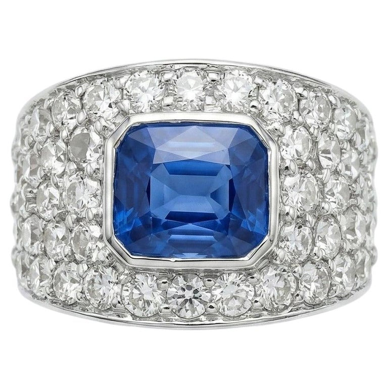 3.56 Carat Ceylon Blue Sapphire Antique Style Ring (14K Gold)