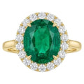 4.57 Carat Zambian Emerald and Diamond Ring in 14K YG