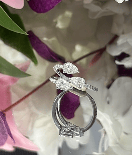 1.37 carat Pear shape Lab Diamond 14K White Gold ring