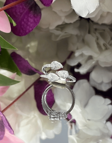 1.37 carat Pear shape Lab Diamond 14K White Gold ring