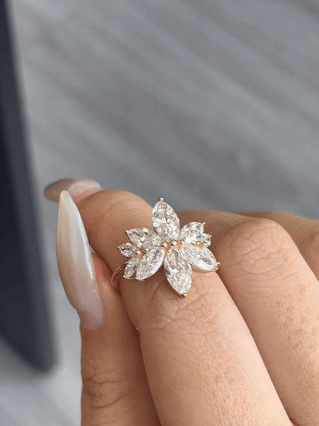 2.202 carat Marquise Lab Diamond in 3.85 grams 14K Yellow Gold ring
