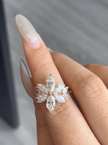2.202 carat Marquise Lab Diamond in 3.85 grams 14K Yellow Gold ring