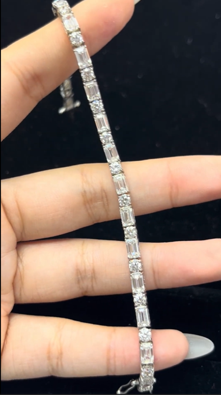 10.04 Carat Lab Diamond Silver Bracelet