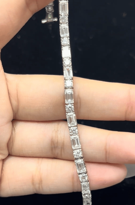 10.04 Carat Lab Diamond Silver Bracelet