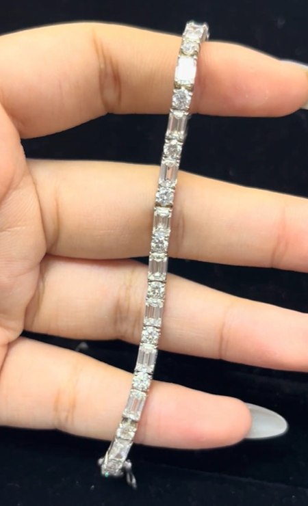 10.04 Carat Lab Diamond Silver Bracelet