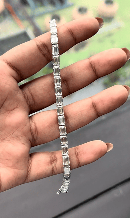 19.49 Carat Lab Diamond Bracelet in 10K White Gold