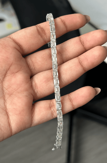 19.49 Carat Lab Diamond Bracelet in 10K White Gold