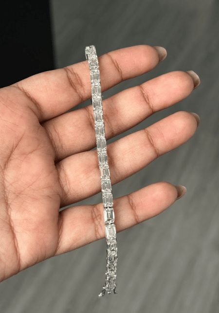 19.49 Carat Lab Diamond Bracelet in 10K White Gold