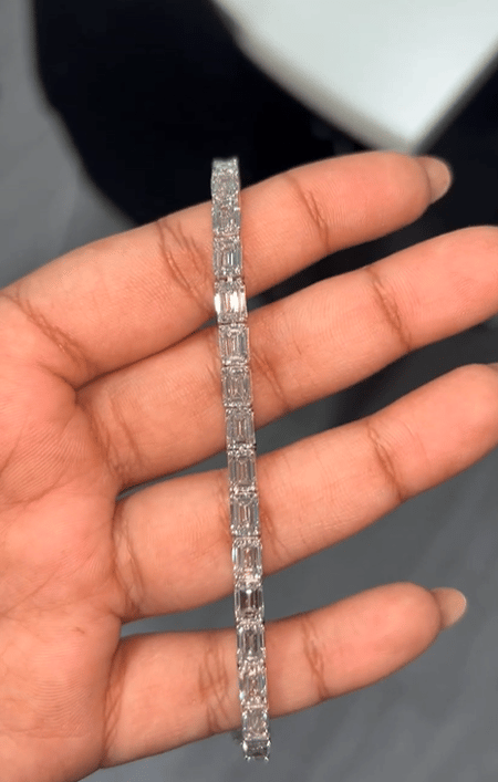 19.49 Carat Lab Diamond Bracelet in 10K White Gold