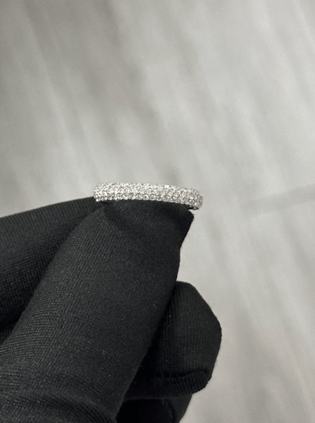 0.59 Carat Half-Eternity Lab Diamonds Ring in 14K WG