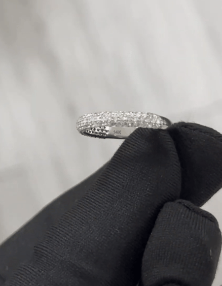 0.59 Carat Half-Eternity Lab Diamonds Ring in 14K WG