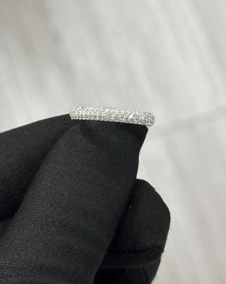 0.59 Carat Half-Eternity Lab Diamonds Ring in 14K WG