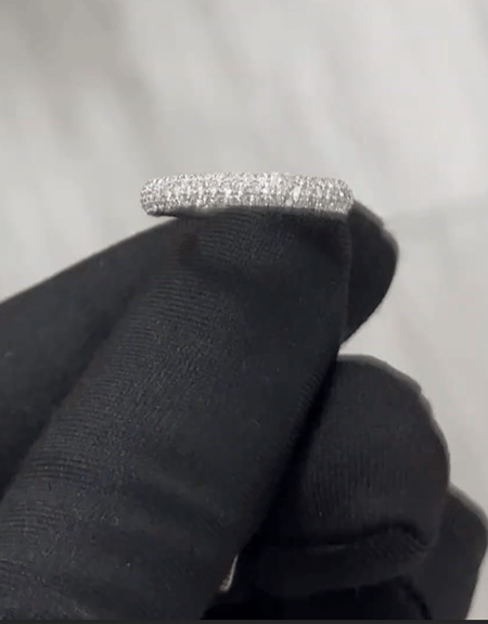 0.59 Carat Half-Eternity Lab Diamonds Ring in 14K WG