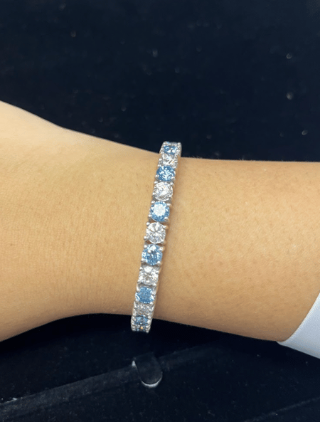 15.89 Carat Lab Diamond Tennis Bracelet in Silver