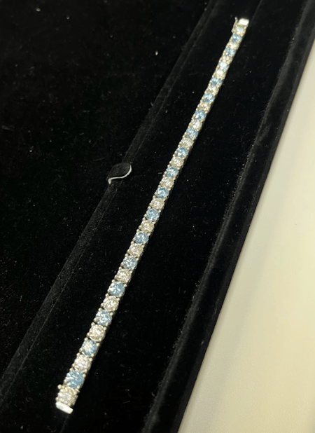 15.89 Carat Lab Diamond Tennis Bracelet in Silver