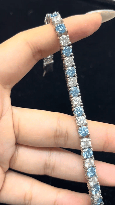 15.89 Carat Lab Diamond Tennis Bracelet in Silver