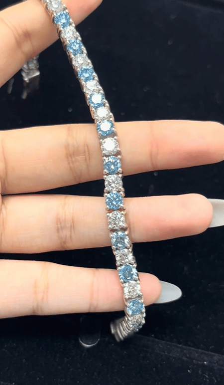 15.89 Carat Lab Diamond Tennis Bracelet in Silver