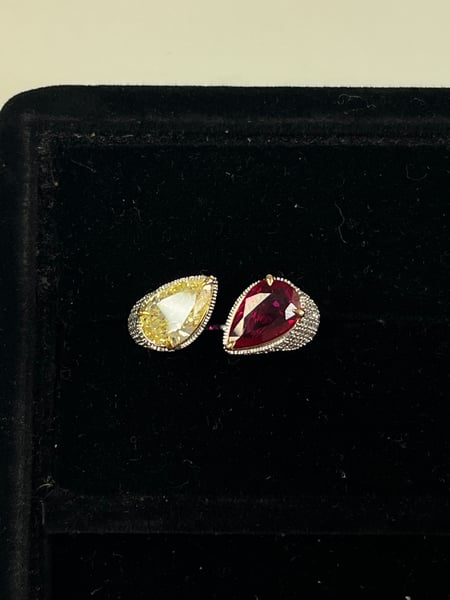 2.01 Carat Ruby and 1.43 Carat Dia 18K White Gold ring