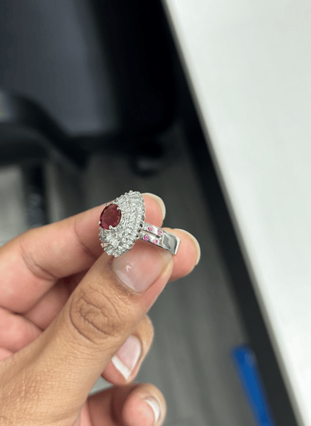1.74 carat Ruby PT900 Ring