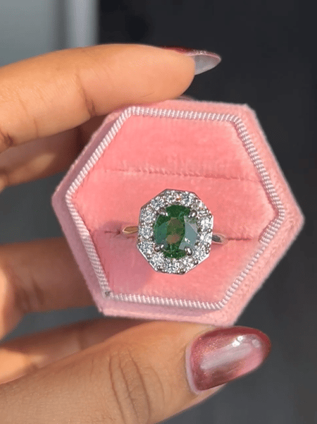 2.45 Carat Tsavorite Ring in 14K White Gold
