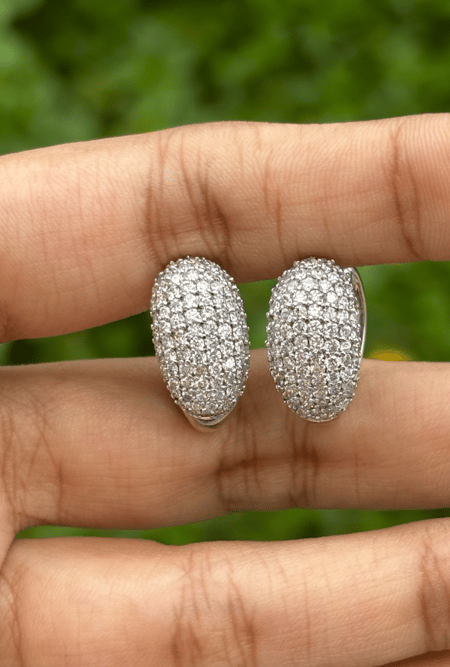 Natural 1.59 Carat Diamond Earrings in 18K White Gold
