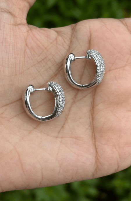 Natural 1.59 Carat Diamond Earrings in 18K White Gold