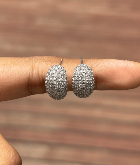 Natural 1.59 Carat Diamond Earrings in 18K White Gold