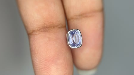 0.97 Carat Lavender Sapphire Pendant Necklace in 14K White Gold