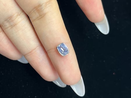 0.97 Carat Lavender Sapphire Pendant Necklace in 14K White Gold