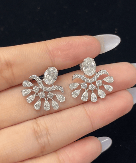 4.54 Carat Lab Diamond in 14K White Gold Earrings