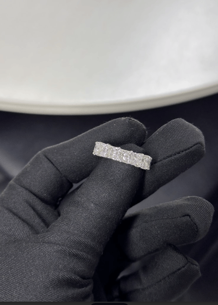 11.34 Carat Princess Cut Eternity Diamond Lab Ring 14K WG