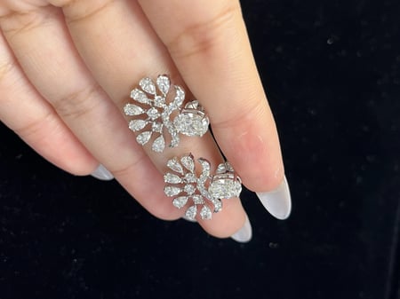 4.54 Carat Lab Diamond in 14K White Gold Earrings