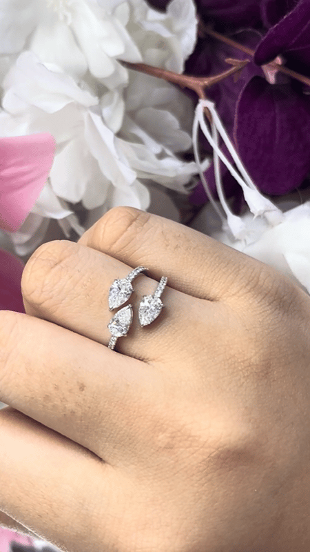 1.37 carat Pear shape Lab Diamond 14K White Gold ring