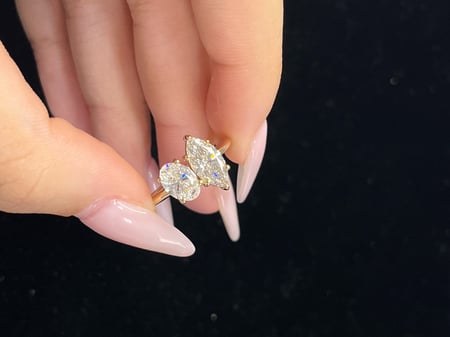 2.06 Carat Lab diamond in 14K White Gold Moi et Toi Ring