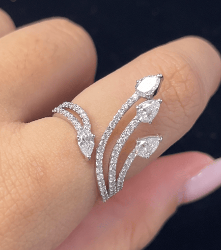 1.33 Carat Lab Diamond Pear shape in 14K White Gold
