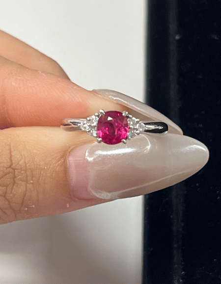 1.02 Carat Ruby PT900 ring
