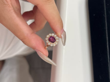 1.59 Carat Ruby 14K Pink Gold Ring