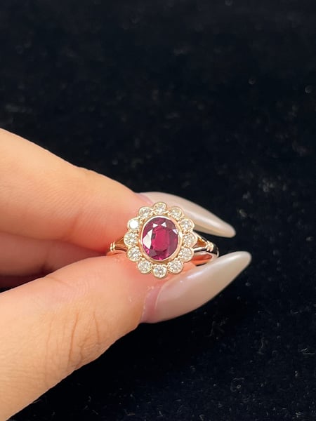 1.59 Carat Ruby 14K Pink Gold Ring